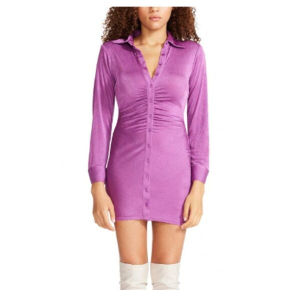 Steve Madden Long Sleeve Button Up Dress NWOT - Picture 1 of 10